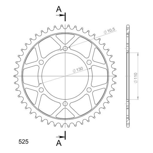 AIZMUGURĒJAIS ZOBRATS SUPERSPROX RFE-480:46-BLK MELNS/PELĒKS 46T, 525