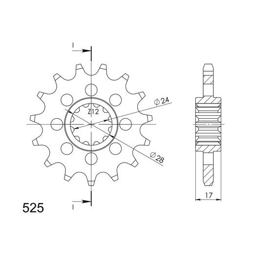 PRIEKŠĒJAIS ZOBRATS SUPERSPROX CST-1371:15 15T, 525