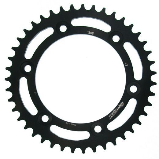 REAR ALU SPROCKET SUPERSPROX RAL-1308:43-BLK MELNS/PELĒKS 43T, 520