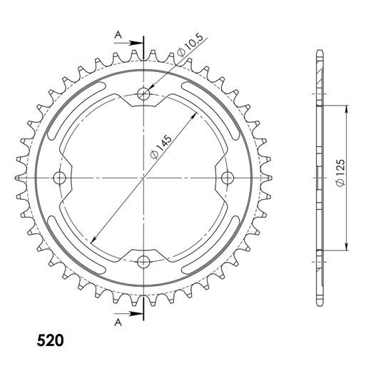 AIZMUGURĒJAIS ZOBRATS SUPERSPROX RFE-1857:42-BLK MELNS/PELĒKS 42T, 520