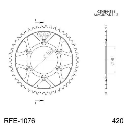 AIZMUGURĒJAIS ZOBRATS SUPERSPROX RFE-1076:48-BLK MELNS/PELĒKS 48T, 420