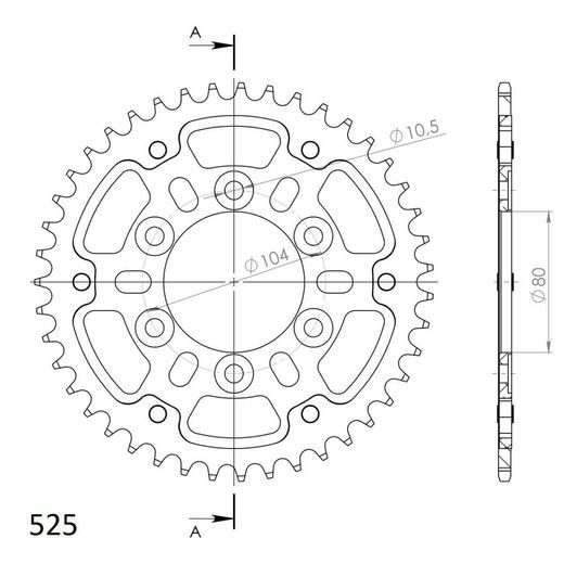 AIZMUGURĒJAIS ZOBRATS SUPERSPROX STEALTH RST-1489:43-GRN GRN 43T, 525
