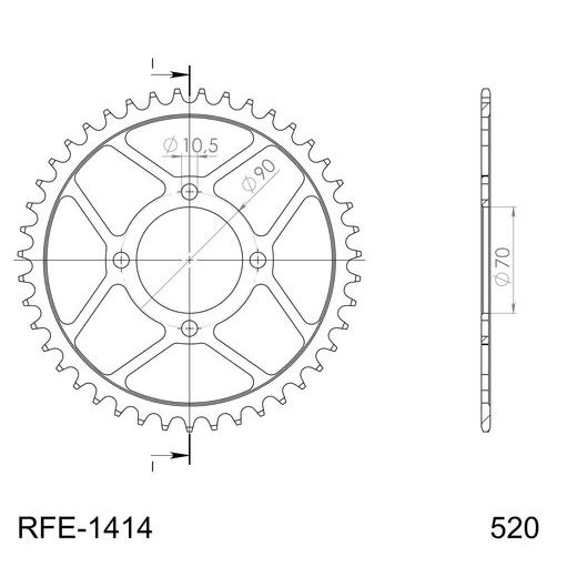 AIZMUGURĒJAIS ZOBRATS SUPERSPROX RFE-1414:44-BLK MELNS/PELĒKS 44T, 520