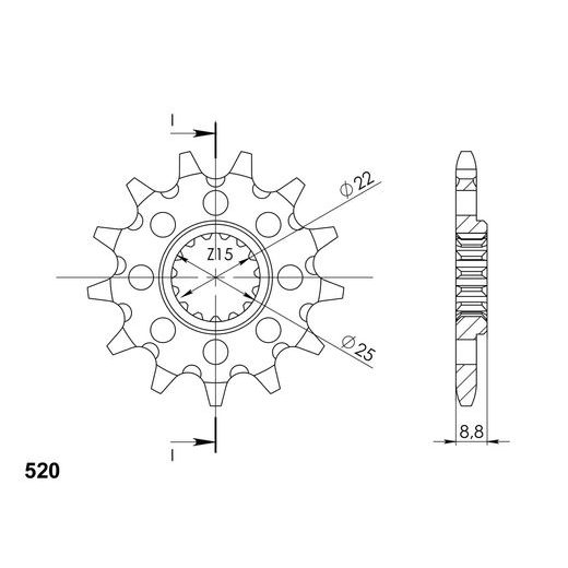 PRIEKŠĒJAIS ZOBRATS SUPERSPROX CST-1901:15 15T, 520