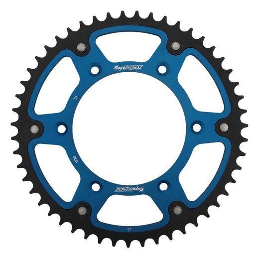 REAR SPROCKET SUPERSPROX STEALTH RST-990:51-BLU ZILS 51T, 520