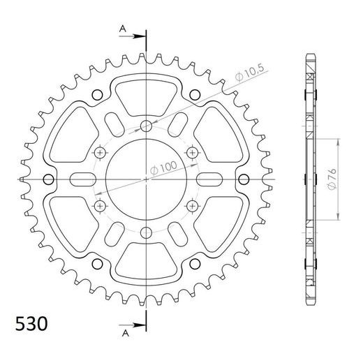 AIZMUGURĒJAIS ZOBRATS SUPERSPROX STEALTH RST-816:45-RED SARKANS 45T, 530