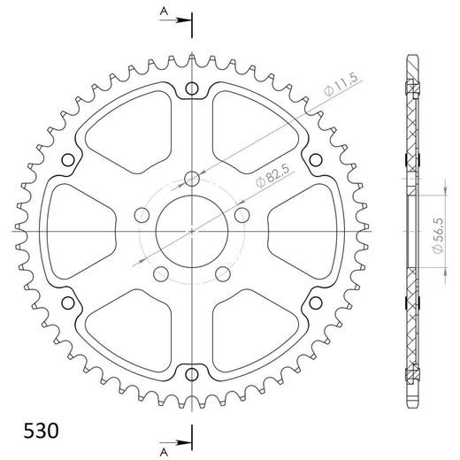 AIZMUGURĒJAIS ZOBRATS SUPERSPROX STEALTH RST-7081:53-SLV SUDRABA 53T, 530