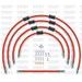 STANDARD PRIEKŠĒJO BREMŽU ŠĻŪTEŅU KOMPLEKTS VENHILL POWERHOSEPLUS SUZ-6014FS-RD (5 ŠĻAUKAS KOMPLEKTĀ) RED HOSES, STAINLESS STEEL FITTINGS