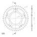 REAR SPROCKET SUPERSPROX STEALTH RST-702:42-GLD ZELTA 42T, 525