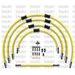 STANDARD PRIEKŠĒJO BREMŽU ŠĻŪTEŅU KOMPLEKTS VENHILL POWERHOSEPLUS KAW-5007FB-YE (5 ŠĻAUKAS KOMPLEKTĀ) YELLOW HOSES, BLACK FITTINGS