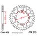 AIZMUGURĒJAIS ALU ĶĒDES ZOBRATS JT JTA 215-50RED 50T, 420 SARKANS
