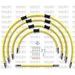 STANDARD PRIEKŠĒJO BREMŽU ŠĻŪTEŅU KOMPLEKTS VENHILL POWERHOSEPLUS KAW-10006FS-YE (5 ŠĻAUKAS KOMPLEKTĀ) YELLOW HOSES, STAINLESS STEEL FITTINGS