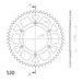 REAR ALU SPROCKET SUPERSPROX RAL-210:49-SLV SUDRABA 49T, 520