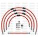 STANDARD PRIEKŠĒJO BREMŽU ŠĻŪTEŅU KOMPLEKTS VENHILL POWERHOSEPLUS KAW-5007FB-RD (5 ŠĻAUKAS KOMPLEKTĀ) RED HOSES, BLACK FITTINGS