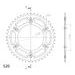 REAR SPROCKET SUPERSPROX STEALTH RST-990:45-GLD ZELTA 45T, 520