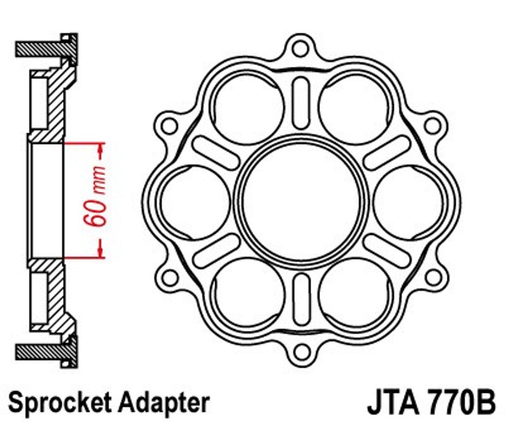 DELI.MX-SHOP.SI - Nosilec za verižnik (zobnik) JT JTA 770B - JT - Zadnji  verižniki JT (zobniki) - ALUMINIJ - Verižniki (zobniki), Prenosi, DELI -  Specializirana spletna trgovina