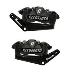 PAIR OF FRONT RADIAL BRAKE CALIPERS + BRAKET ACCOSSATO KITA28 FOR HARLEY DAVIDSON