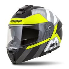 FULL FACE HELMET CASSIDA MODULO 2.0 PROFILE WHITE/ BLACK/ FLUO YELLOW/ GREY XL