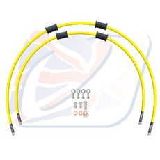 CROSSOVER FRONT BRAKE HOSE KIT VENHILL POWERHOSEPLUS SUZ-6027FS-YE (2 CEVI V KOMPLETU) YELLOW HOSES, STAINLESS STEEL FITTINGS