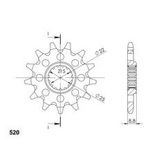 SPREDNJI VERIŽNIK SUPERSPROX CST-1901:16 16T, 520
