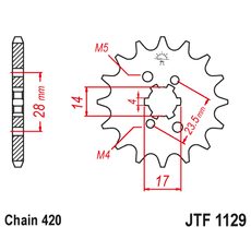 Sprednji verižnik JT JTF 1129-14 14T, 420