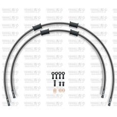 STANDARD FRONT BRAKE HOSE KIT VENHILL POWERHOSEPLUS KAW-3004FB-CB (2 CEVI V KOMPLETU) CARBON HOSES, BLACK FITTINGS