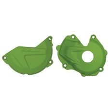 Clutch and ignition cover protector kit POLISPORT Zelena