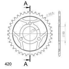 ZADNJI VERIŽNIK (ZOBNIK) SUPERSPROX RFE-216:37-BLK ČRNA 37T, 420