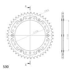 REAR SPROCKET SUPERSPROX STEALTH RST-2011:45-RED RDEČ 45T, 530