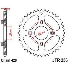 ZADNJI VERIŽNIK (ZOBNIK) JT JTR 256-28 28T, 420