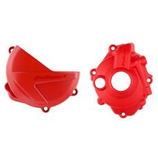 CLUTCH AND IGNITION COVER PROTECTOR KIT POLISPORT 90958 RDEČ