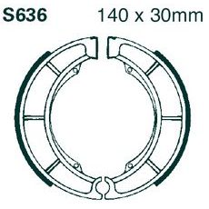 BRAKE SHOE SET EBC S636G GROOVED