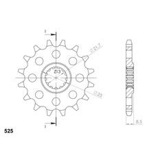 SPREDNJI VERIŽNIK SUPERSPROX CST-1537:17 17T, 525