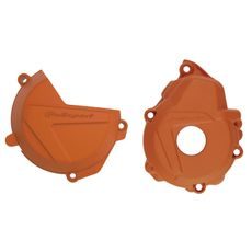 CLUTCH AND IGNITION COVER PROTECTOR KIT POLISPORT 90983 ORANŽNA