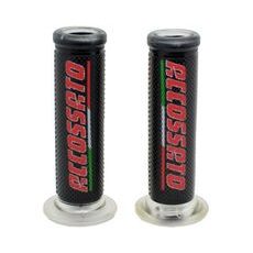 PAIR OF RACING GRIPS ACCOSSATO GR002 WITH RED ACCOSSATO SIGN - MADE IN ITALY