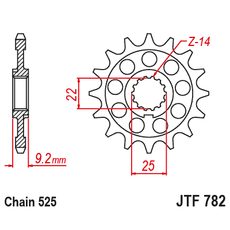 SPREDNJI VERIŽNIK JT JTF 782-16 16T, 525