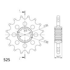 SPREDNJI VERIŽNIK SUPERSPROX CST-1370:14 14T, 525