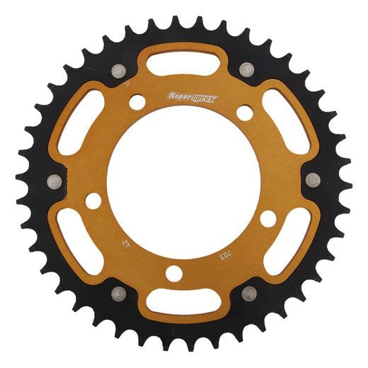 VERIŽNI SET EK - ZLAT CHAIN 520 MVXZ, X-RING (X, NX, QX, XS), CHK FRONT SPROCKET JT CHK RUBBER CUSHIONED, CHK REAR SPROCKET SUPERSPROX STEALTH ZA APRILIA TUAREG 660 2021-2024
