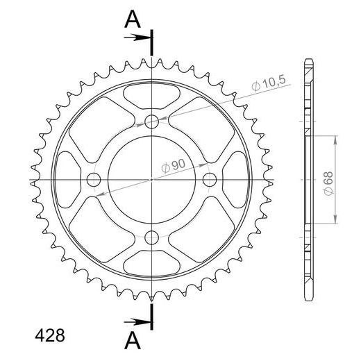 ZADNJI VERIŽNIK (ZOBNIK) SUPERSPROX RFE-241:45-BLK ČRNA