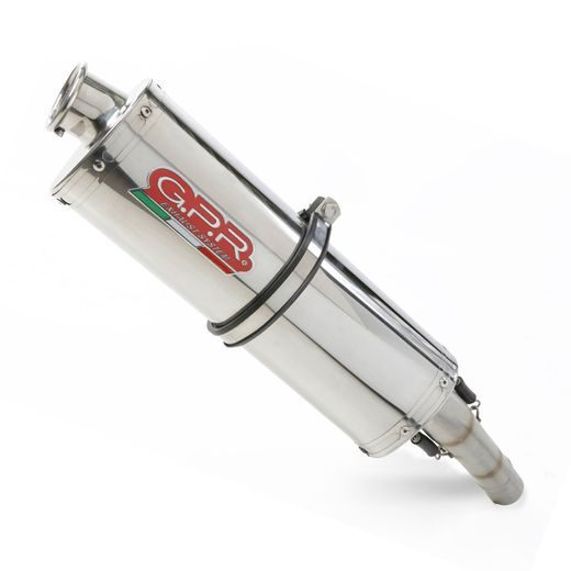 SLIP-ON EXHAUST GPR TRIOVAL H.257.TRI POLISHED STAINLESS STEEL INCLUDING REMOVABLE DB KILLER AND LINK PIPE