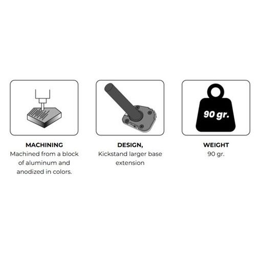 KICKSTAND EXTENSION PUIG 22630N ČRNA WITH STANDARD SUSPENSION