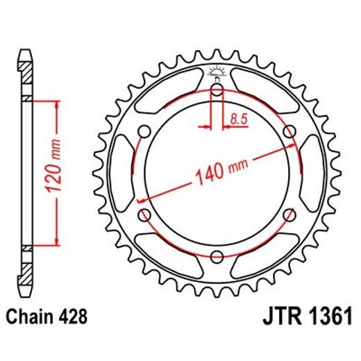 ZADNJI VERIŽNIK (ZOBNIK) JT JTR 1361-50 50T, 428