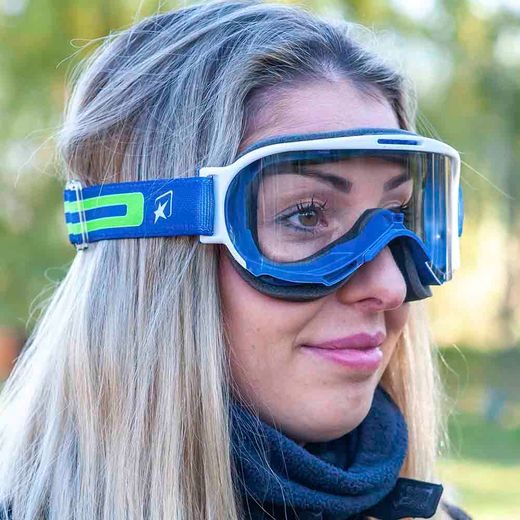 GOGGLES ARIETE WABI 14980-ABA CLEAR LENS WHITE / BLUE