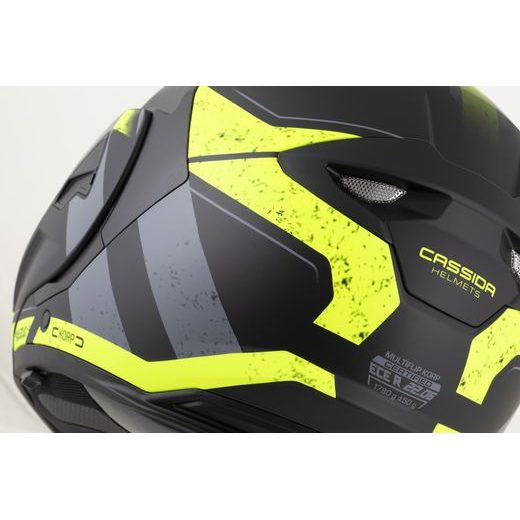 INTEGRALNA ČELADA CASSIDA MULTIFLIP KORP BLACK MATT/YELLOW FLUO/GRAY XS