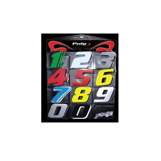 STICKER PUIG RACING (0-9) 4040R RDEČ 115MM (10 UNITS)