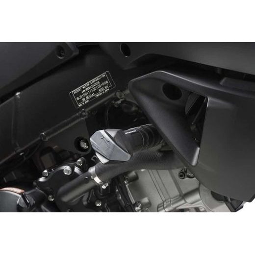 FRAME SLIDERS PUIG R12 6569N BLACK WITH GREY RUBBER