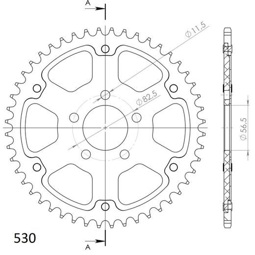 ZADNJI VERIŽNIK (ZOBNIK) SUPERSPROX STEALTH RST-7095:42-GLD ZLATA 42T, 525