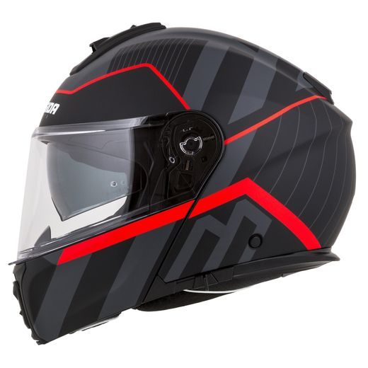 INTEGRALNA ČELADA CASSIDA MODULO 2.1 PROFILE BLACK MATT/GREY/RED 2XL