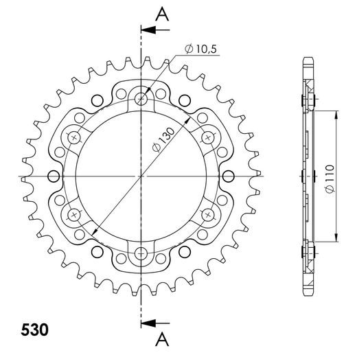 ZADNJI VERIŽNIK (ZOBNIK) SUPERSPROX STEALTH RST-479:38-BLU MODER 38T, 530