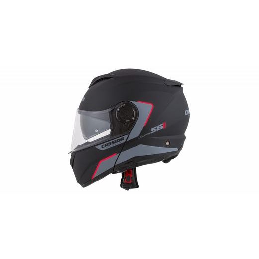 FULL FACE HELMET CASSIDA COMPRESS 2.0 REFRACTION MATT BLACK / GREY / RED L